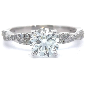 lot 5A image: NEW 1.47 Carat Natural Diamond Pav Entwined Ring in 14k White Gold w GIA Report VIDEO
