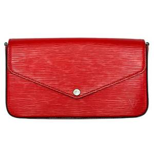 lot 18E image: Louis Vuitton Red Epi Leather Wallet on Chain Pre-Owned Retail $1,500