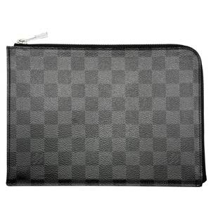 lot 30E image: Louis Vuitton Damier Graphite Canvas Pochette Voyage MM Pre-Owned Retail $1,450