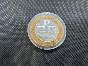 lot 18 image: Limited Edition Riviera Hotel and Caino $10 Gaming Token-- Approx 0.60 Oz. of .999 Silver