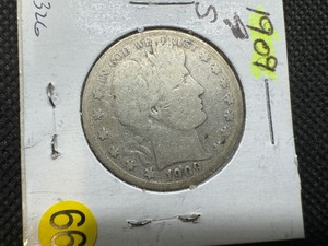 lot 66 image: 1909-S Silver Barber Half Dollar