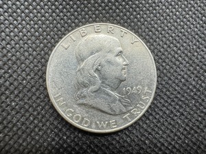 lot 71 image: 1949 AU Silver Franklin Dollar