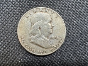 lot 76 image: 1951 Silver Franklin Dollar