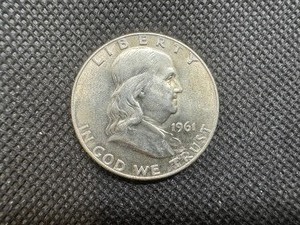 lot 87 image: 1961-D BU Silver Franklin Dollar