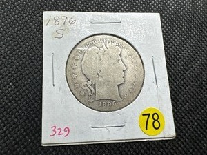 lot 78 image: 1896-S Silver Barber Half Dollar - Early Key Date