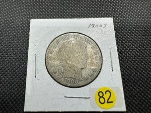 lot 82 image: 1900-S Silver Barber Half Dollar