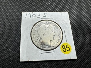 lot 85 image: 1903-S Silver Barber Half Dollar