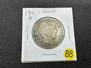 lot 88 image: 1907-O Silver Barber Half Dollar
