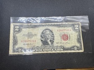 lot 91 image: 1953 Red Seal Two Dollar Bill