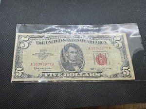 lot 94 image: 1963 Red Seal Five Dollar Bill
