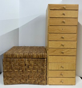 lot 29 image: Rattan Storage Cube and Craft Cabinet