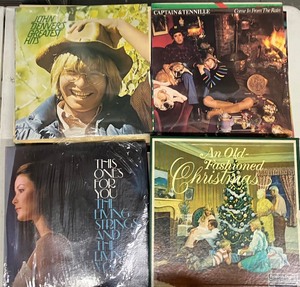 lot 31 image: Lot of 40 Vintage LP Album LOT John Denver, Christmas, Captain & Tennille