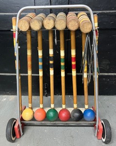 lot 36 image: Vintage Wood Croquet Set Complete