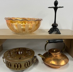 lot 66 image: Copper Decor and Carnival Glass