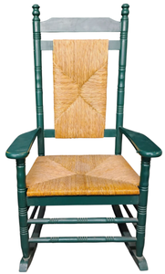 lot 87 image: Green Rocking Chair Porch Rocker Rocking Chair Rattan Seat and Back