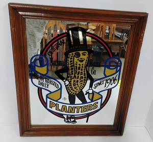lot 89 image: Vintage Planters Peanuts  Mr. Peanut Framed Mirror