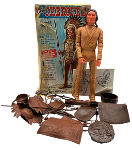 lot 17 image: Vintage Marx Chief Cherokee Action Figure in Original Box with Accessorires 1960s
