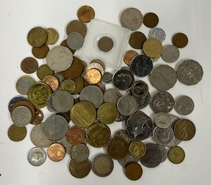 lot 125 image: 95 Piece  LOT Foreign Currency Coins