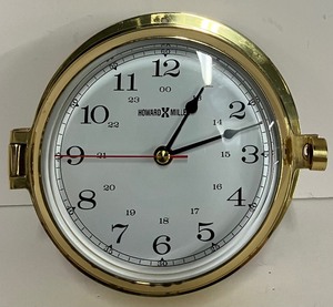 lot 10 image: Vintage Howard Miller Brass Clock Nautical Theme Works