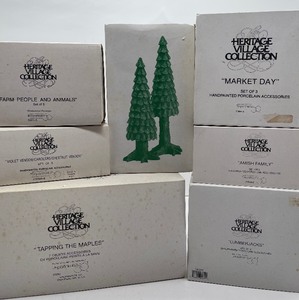 lot 129 image: LOT Department 56 Heritage Village Collection Accessories 7 PC