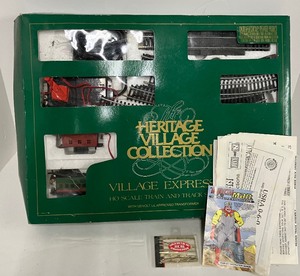 lot 117 image: Dept 56 The Heritage Village Collection Village Express Train Set HO Scale Electric Bachmann Original Box