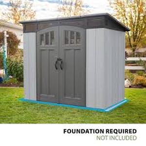 Lot of Lifetime 8 ft. W x 5 ft. D Modern Resin Shed (40 sq. ft.)  Customer Returns See Pictures