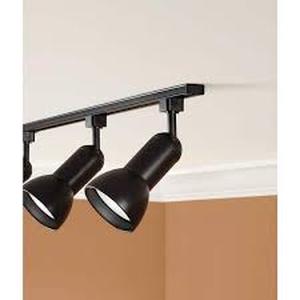 lot 42 image: Lot of Hampton Bay 1-Light Black Linear Track Lighting R30PAR30 Large Step Head  Customer Returns See Pictures