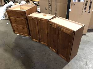lot 18 image: Assorted  Wooden cabinets various sizes  Customer Returns See Pictures
