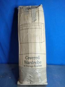 lot 19 image: Whitmor Covered Wardrobe with Storage Shelves