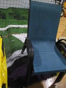 lot 127 image: Trio of Outdoor patio chairs with m...