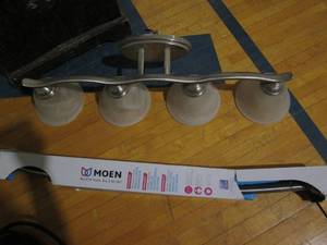 lot 144 image: Moen brushed nickel single curved s...