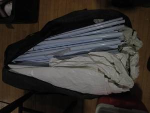 lot 175 image: Tubular metal pole framed Canopy wi...