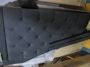 lot 192 image: Full size Charcoal upholstered diam...