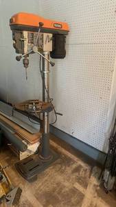 lot 13 image: Ridgid Floor Standing Drill Press with Vise Model #DP15501