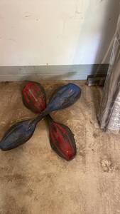 lot 19 image: Lot of 2 Pre-loved RipStik Caster Boards. One Blue, one Red.