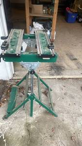 lot 29 image: Folding Portable Workbench Stand with Adjustable Top