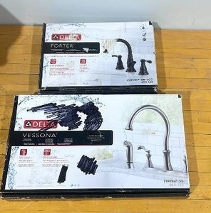 lot 43 image: Delta Bathroom and Kitchen Faucet Set in Box