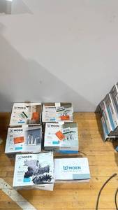 lot 49 image: Lot of 5 Moen Bathroom Faucet Boxed Sets - Darcy, Essie, Banbury