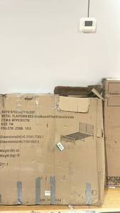 lot 59 image: Boyd Specialty Sleep Twin Metal Platform Bed Frame with Headboard and Slats