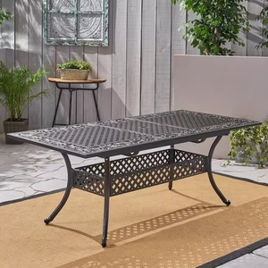 lot 62 image: Outdoor Cast Aluminum Rectangular Patio Dining Table