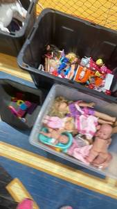 lot 66 image: Nice Collection of Dolls, Barbies, Doll Accessories, and Building Toys