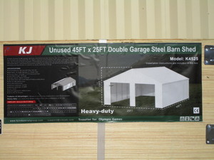 lot 82 image: KJ 25x45 Barn All Steel Kit WhiteCream Color