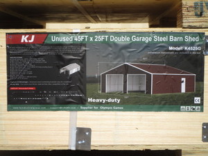 lot 13 image: KJ 25x45 Barn All Steel Kit Red-Brown Color