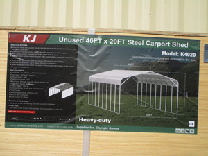 lot 61 image: KJ 20x40 Carport All Steel Kit WhiteCream Color