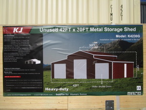 lot 11 image: KJ 30x42 All Steel Barn Kit Red-Brown Color