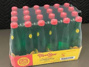 lot 1 image: Topo Chico Twist of Grapefruit Mineral Water, 24 Bottles, 15.5 fl oz Each