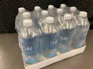 lot 18 image: OK 3 - Super Chill Seltzer Water 1L Bottles - 12-Count, Unflavored, Best by Oct 2025
