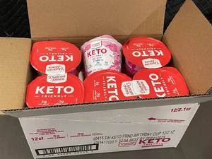 lot 32 image: CO 3 - Duncan Hines Keto Birthday Cake Mix Cups 12-Pack, Best by 092025
