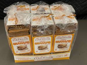 lot 201 image: UT 3 - Firehook Crispy Grahams Honey Crackers Bulk Lot, 7 oz Packs (Best By 021025)