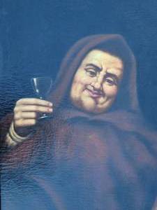 lot 80 image: Framed Oil Painting  Wine Tasting Monk